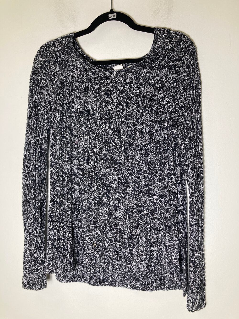 Gap Black White Long Sleeve Cotton Knit Sweater Sz XS